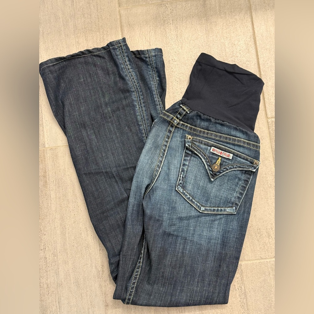 Hudson Maternity Blues Dark Wash Flare Jeans